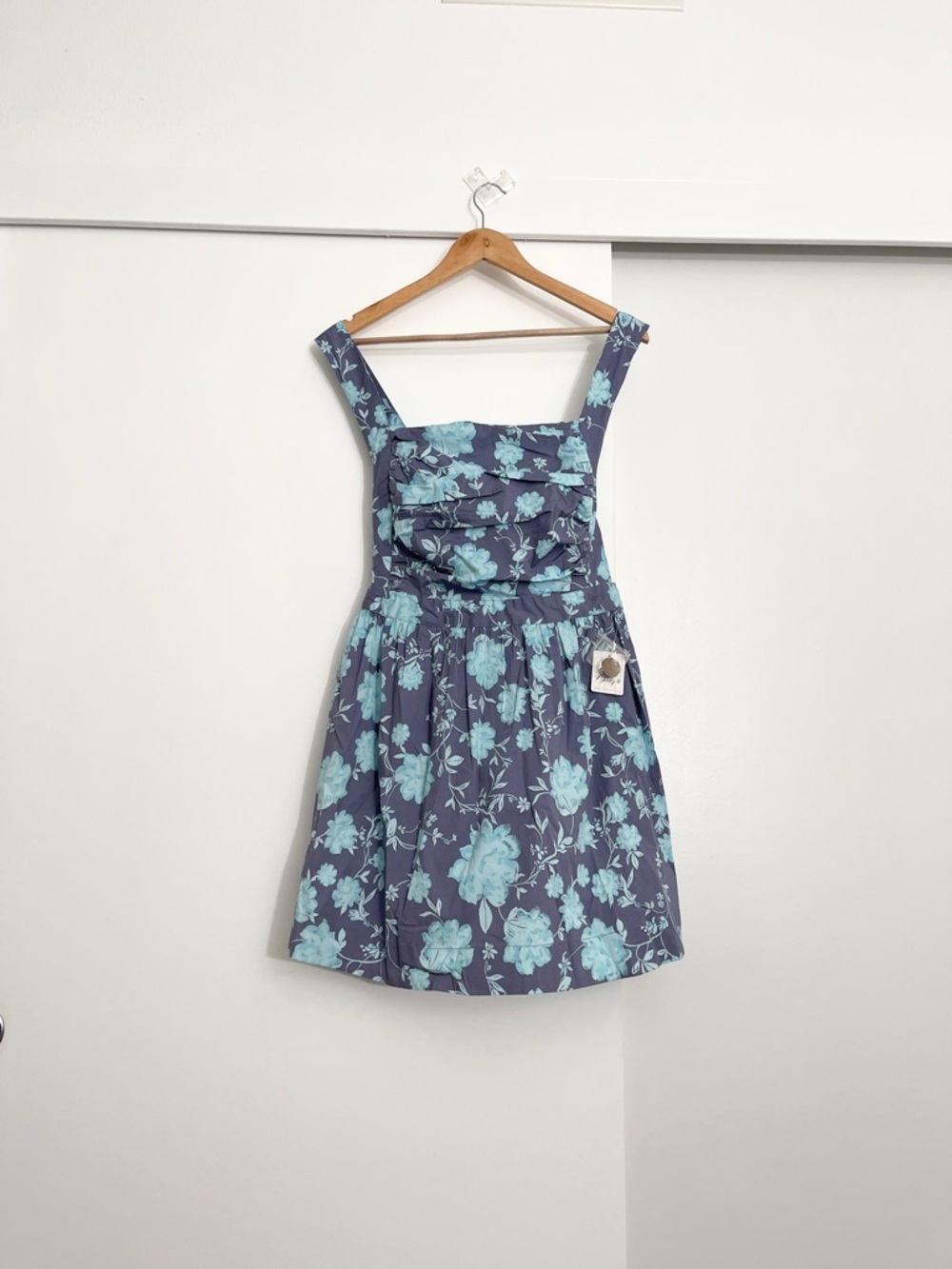 NWT Free People Meet Me In Maui Printed Mini Dress Open Back Size Large